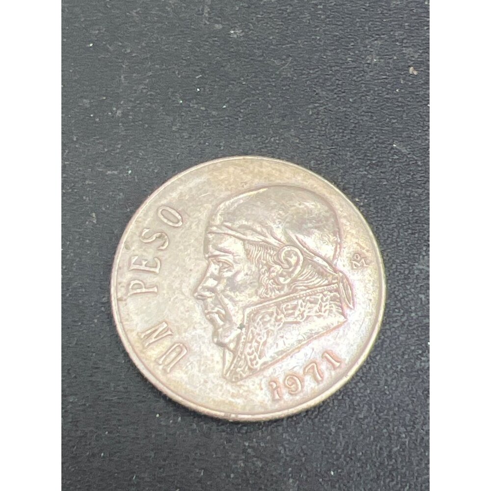 1971 Mexican Un Peso Coin Estados Unidos Mexicanos Eagle Design Copper-Nickel